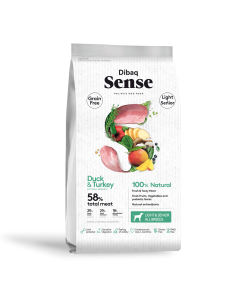 Dibaq Sense Grain Free Duck and Turkey Light or Senior |Dogs| Dibaq