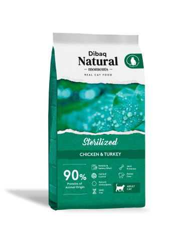 Dibaq Natural Moments Esterilizados Pavo |Gatos