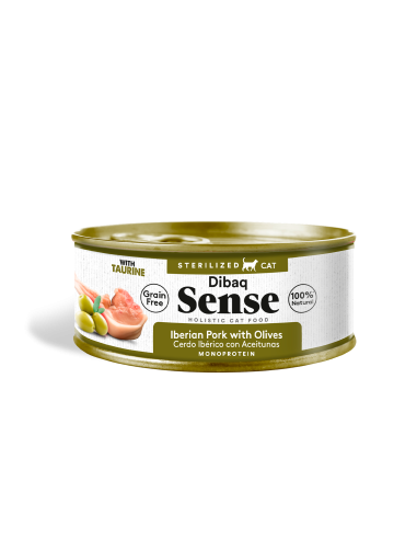 Dibaq Sense Esterilizado Cerdo Ibérico con Aceitunas |Gatos | Dibaq