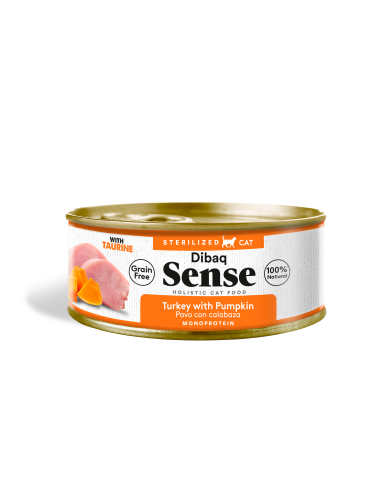 Dibaq Sense Cat Esterilizado Pavo con Calabaza |Alimento Húmedo | Dibaq