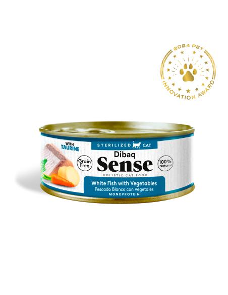 Dibaq Sense Esterilizado Peixe Branco com Legumes |gatos| Dibaq