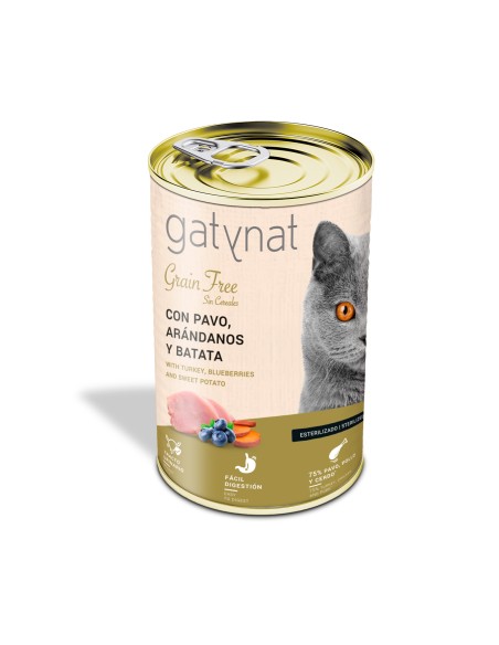 Gatynat Grain Free Pavo, Arándanos y Batata |Cats| Dibaq