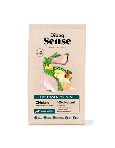 Dibaq Sense Low Grain Pollo Light o Senior Mini |Perros | Dibaq