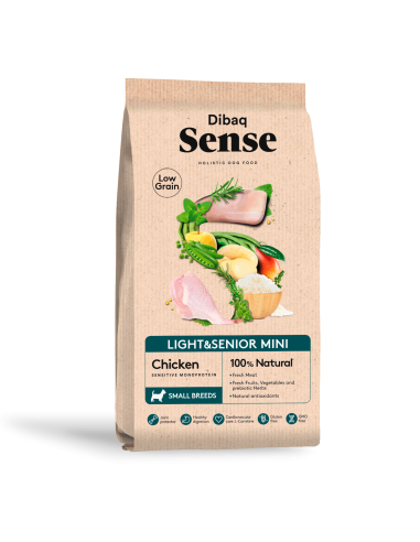 Dibaq Sense Low Grain Frango Light or Senior Mini |Cães| Dibaq