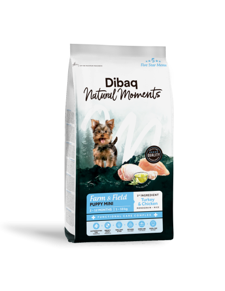 Dibaq Natural Moments 5 Star Pavo y Pollo Cachorro razas pequeñas |Perros | Dibaq