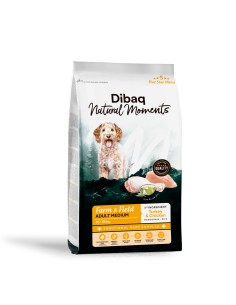 Dibaq Natural Moments 5 Star Peru e Frango Raças médias adultas |Alimento Seco| Dibaq