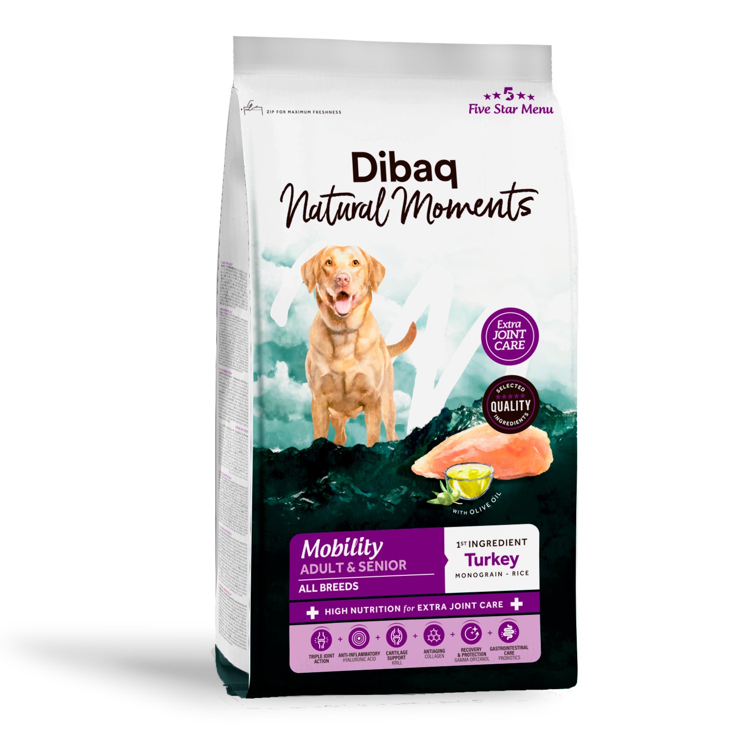 Dibaq Natural Moments 5 Star Mobility |Alimento Seco para perros