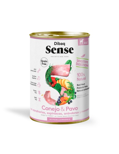 Dibaq Sense Sensitive Conejo y Pavo |Alimento Húmedo | Dibaq