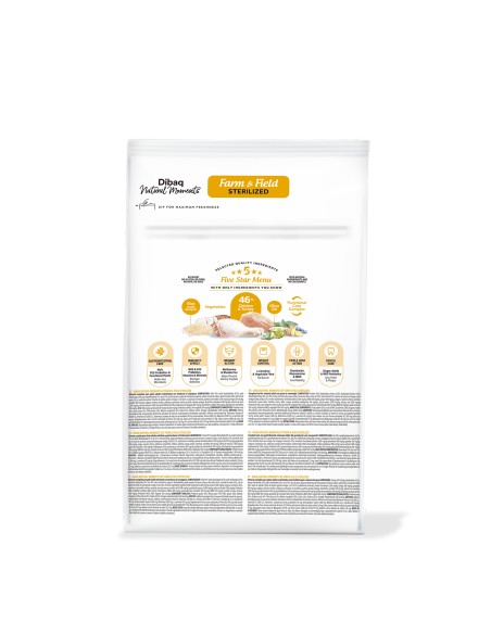 Dibaq Natural Moments 5 Star Esterilizado Pollo y Pavo |Alimento Seco | Dibaq