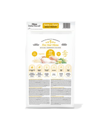 Dibaq Natural Moments 5 Star Peru e Frango Raças médias adultas |Alimento Seco| Dibaq