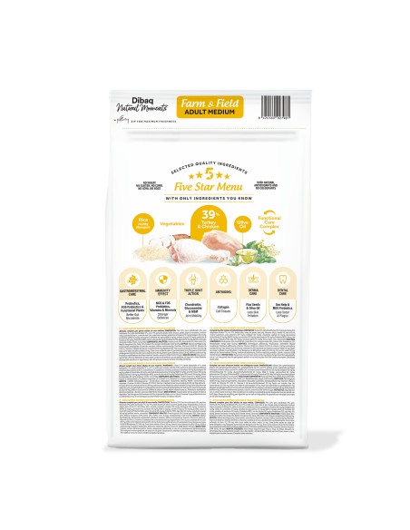 Dibaq Natural Moments 5 Star Pavo y Pollo Adulto razas medianas |Alimento Seco | Dibaq