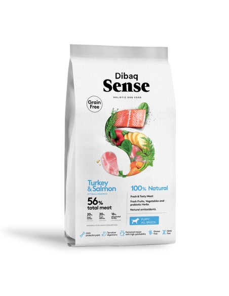 Dibaq Sense Grain Free Salmón y Pavo Cachorro |Alimento Seco | Dibaq