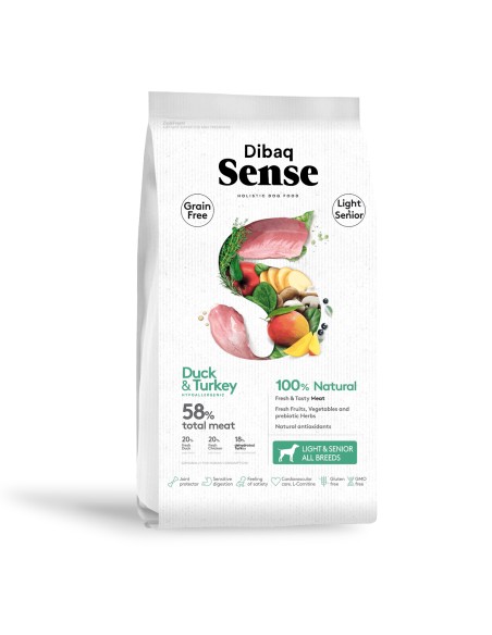 Dibaq Sense Grain Free Pato e Peru Light ou Senior |Alimento Seco| Dibaq
