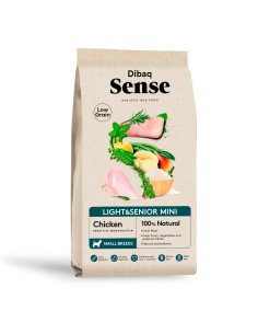 Dibaq Sense Low Grain Frango Light or Senior Mini |Alimento Seco| Dibaq