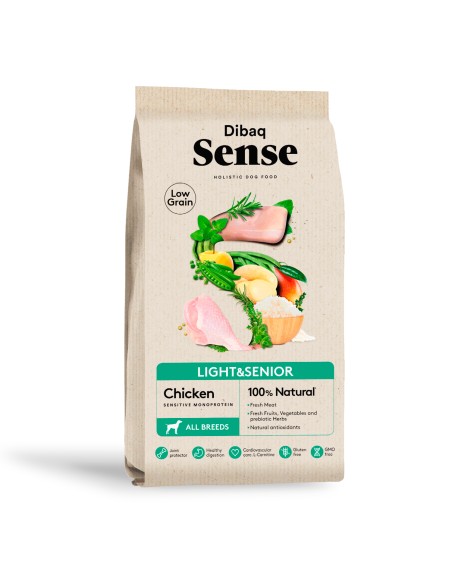 Dibaq Sense Low Grain Frango Light ou Senior |Alimento Seco| Dibaq
