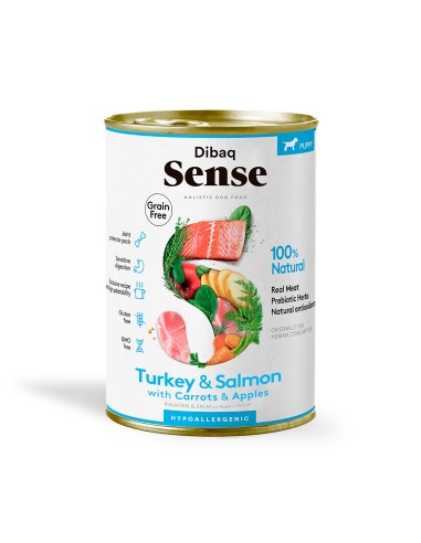 Dibaq Sense Salmão e Peru cachorro |Alimento Húmido| Dibaq