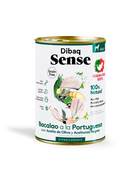 Dibaq Sense Grain Free Bacalao a la Portuguesa |Alimento Húmedo | Dibaq