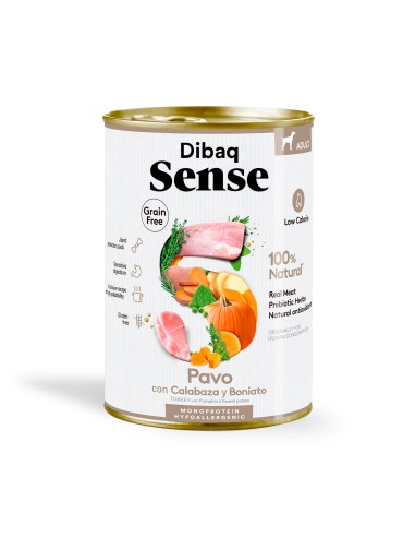Dibaq Sense Grain Free Pavo y Calabaza |Alimento Húmedo | Dibaq