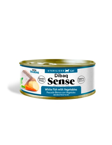 Dibaq Sense Esterilizado Pescado Blanco con Vegetales |Alimento Húmedo | Dibaq