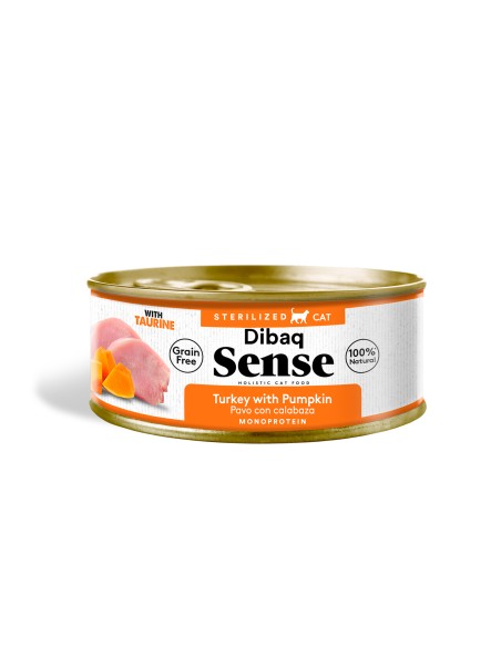 Dibaq Sense Cat Esterilizado Pavo con Calabaza |Alimento Húmedo | Dibaq