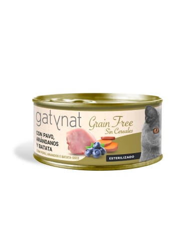Gatynat Grain Free Pavo, Arándanos y Batata |Alimento Húmedo | Dibaq