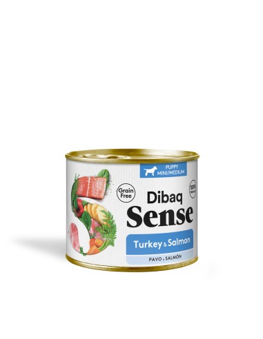 Dibaq Sense Salmón y Pavo Cachorros 190 gr |Alimento Húmedo | Dibaq