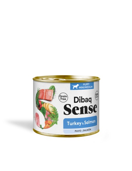 Dibaq Sense Salmón y Pavo Cachorros 190 gr |Alimento Húmedo | Dibaq