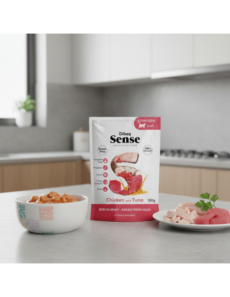 Dibaq Sense Bites Frango com Atum |Alimento Húmido| Dibaq
