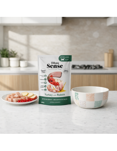 Dibaq Sense Bites Turkey and Rabbit |Wet food for cats| Dibaq
