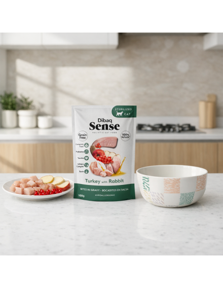 Dibaq Sense Bites Turkey and Rabbit |Wet food for cats| Dibaq
