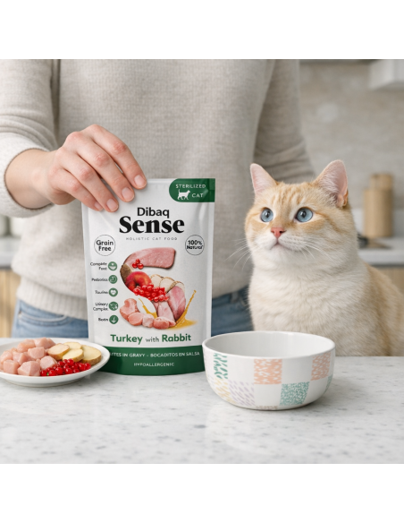 Dibaq Sense Bites Peru com Coelho |Alimento Húmido para gatos| Dibaq