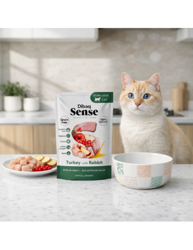 Dibaq Sense Bites Peru com Coelho |Alimento Húmido para gatos| Dibaq