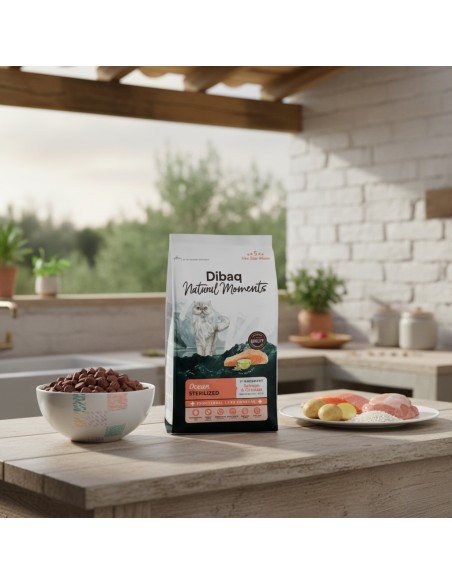 Dibaq Natural Moments 5 Star Esterilizado Salmão |Alimento Seco| Dibaq