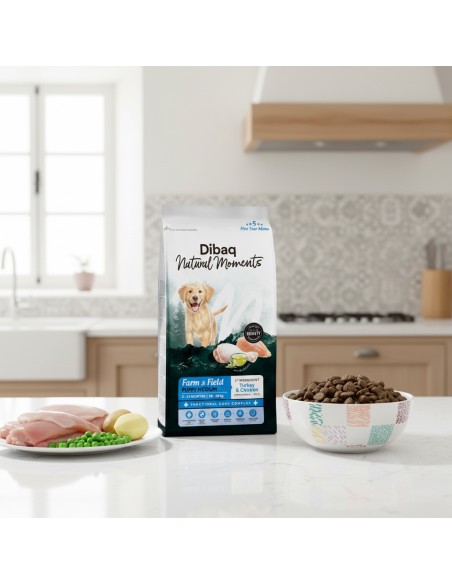 Dibaq Natural Moments 5 Star Peru e Frango Puppy raças médias |Alimento Seco| Dibaq