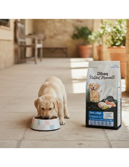 Dibaq Natural Moments 5 Star Peru e Frango Puppy raças médias |Alimento Seco| Dibaq