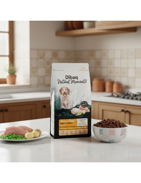 Dibaq Natural Moments 5 Star Peru e Frango Raças médias adultas |Alimento Seco| Dibaq