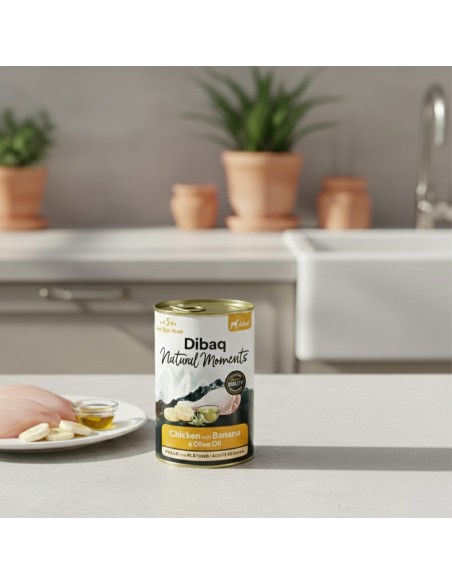 Dibaq Natural Moments Adulto Pollo con plátano |Alimento Húmedo | Dibaq
