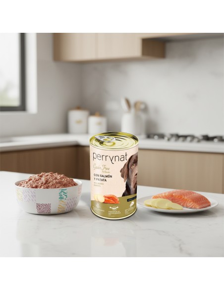 Perrynat Grain Free Salmón y Patata |Alimento Húmedo | Dibaq