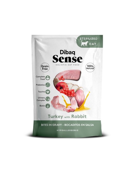 Dibaq Sense Bites Turkey and Rabbit |Wet food for cats| Dibaq
