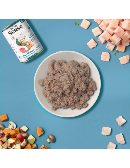 Dibaq Sense Peixe Branco e Atum |Alimento Húmido para cães| Dibaq
