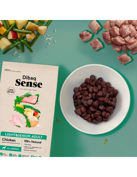 Dibaq Sense Low Grain Chicken Light or Senior |Dry food for dogs| Dibaq