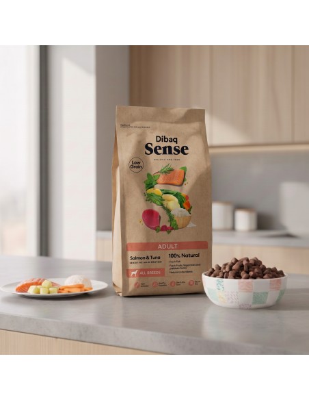 Dibaq Sense Low Grain para Adultos Salmão e Atum |Alimento Seco para cães| Dibaq