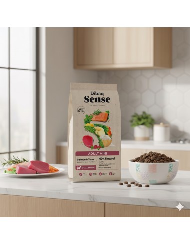 Dibaq Sense Low Grain para Adultos Mini Salmão e Atum |Alimento Seco para cães| Dibaq