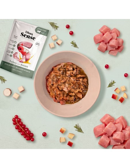 Dibaq Sense Bites Peru com Coelho |Alimento Húmido para gatos| Dibaq