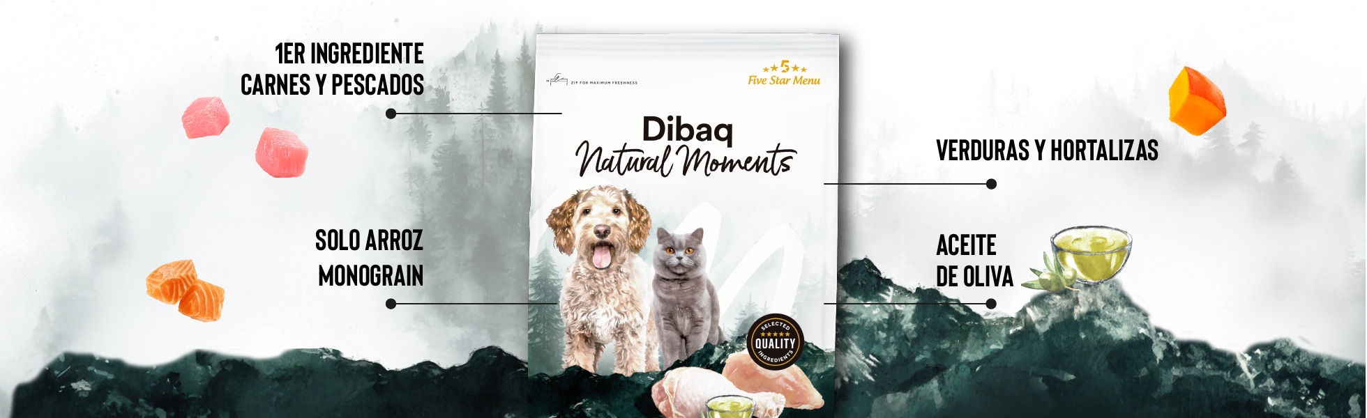 Banner con saco dibaq natural moments