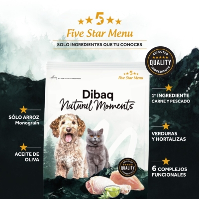 Presentamos Dibaq Natural Moments:La Nutrición 5 Estrellas que tu Mascota Merece