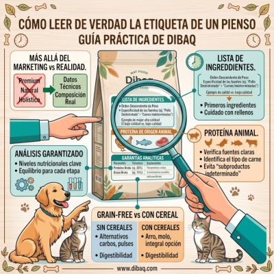 Cómo leer de verdad la etiqueta de un pienso: lo que importa (y lo que es solo m